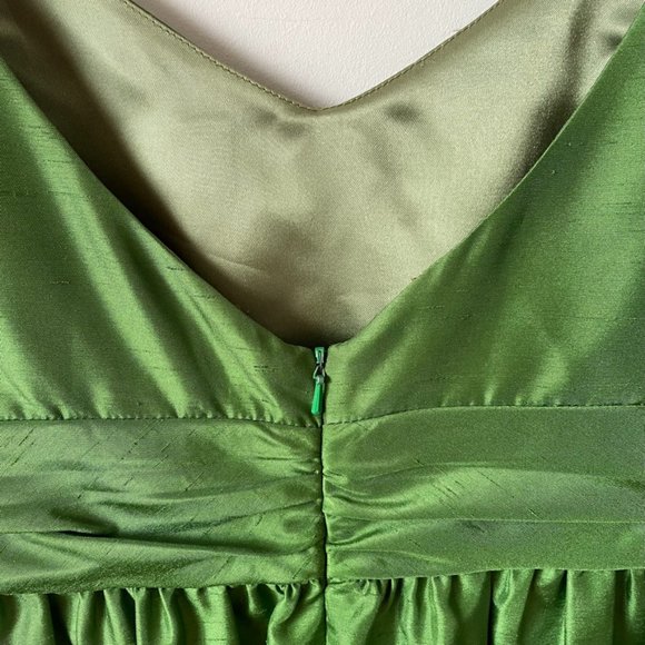 Jenny Yoo Green Sheen Sleeveless Fit & Flare Formal Dress Sz 10 - Picture 5 of 7